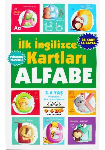 3-6 Yaş İlk İngilizce Kartları Alfabe parıltı Yayınları