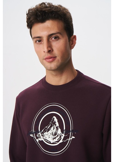 AR-MA Arma Baskılı Yazılı Regular Fit Şardonlu Erkek Bisiklet Yaka Sweatshirt K28124602901 Bordo AR-MA Arma Baskılı Yazılı Regular Fit Şardonlu Erkek Bisiklet Yaka Sweatshirt K28124602901 Bordo