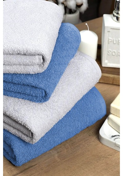 4 Lü Banyo Havlusu Takımı Soft Büyük Havlulu Pamuklu Havlu Seti 90x150 Cm Beyaz 001