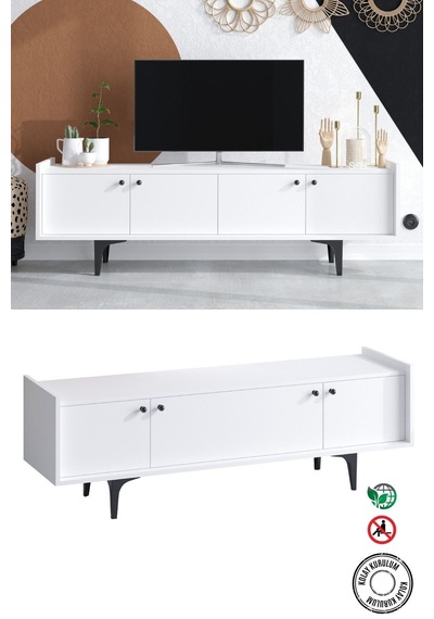 Decormet Atlas Tv Sehpası Dec0043 Beyaz Diğer