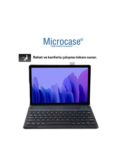 Samsung Uyumlu Tab A7 T500 Bluetooth Klavyeli Standlı Kılıf - BKK1