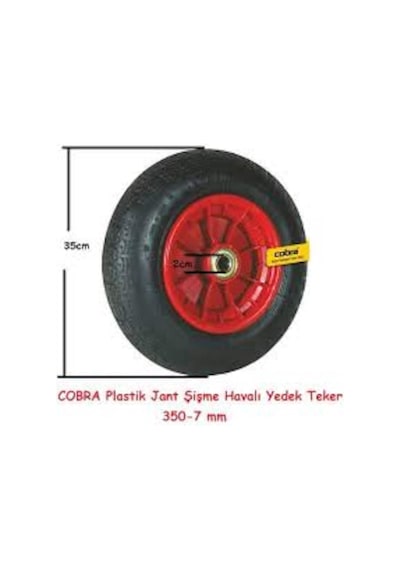 El Arabası Tekeri Havalı Teker Plastik Jant Rulmanlı 350-7Mm