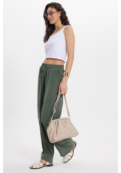 Tudors Kadın Slim Fit Dar Kesim Likralı Beyaz Crop Atlet -50612