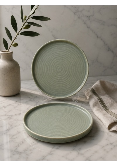 2'li Adelfa Ripple Düz Tabak 21 Cm Kahvaltılık Sunum Tatlı Sunum Pasta Servis Gourmet Sunum Çok Renkli