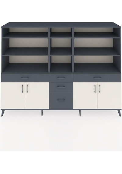 Hyperion Dolap 11 Raflı 5 Çekmeceli 4 Kapaklı 220x44x163 Antrasit Antrasit-aytaşı/antrasit Hyperion Dolap 11 Raflı 5 Çekmeceli 4 Kapaklı 220x44x163 Antrasit Antrasit-aytaşı/antrasit