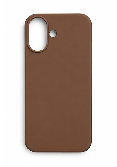 Apple İphone 17 Uyumlu Kılıf Renkli Lansman İçi Kadife Yumuşak Kamera Yükseltili Silikon Kahverengi