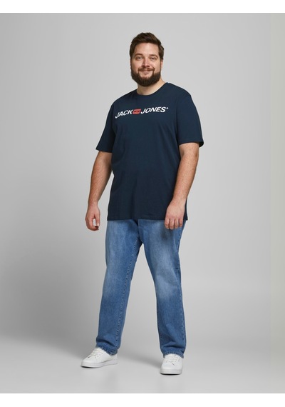 Jack & Jones Jack&Jones Sıfır Yaka Büyük Beden Lacivert Erkek T Shirt 12184987 001