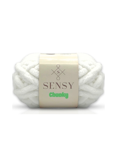 Sensy Chunky Parmak Örgü Ipi El Örgü Ipliği 200 Gr Battaniye Ipi Şapka Atkı Ipi Parmak Ile Örme Ipi Beyaz