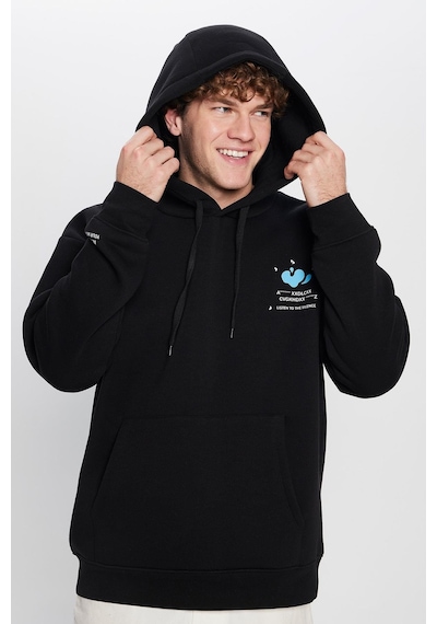 Tudors Unisex Oversize Geniş Kesim Pamuklu Yumuşak Dokulu İçi Polarlı Baskılı Siyah Kapüşonlu Sweatshirt-32508 Siyah Tudors Unisex Oversize Geniş Kesim Pamuklu Yumuşak Dokulu İçi Polarlı Baskılı Siyah Kapüşonlu Sweatshirt-32508 Siyah