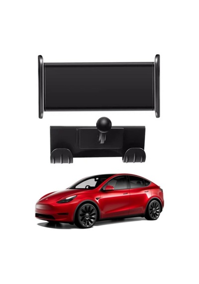Tesla Model Y - Model 3 Ön Göğüse Takılan Tablet Tutucu Ve İkili Kanca - Siyah