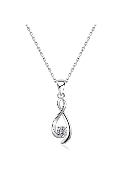Brezza Lusso Jewelry Gümüş Zirkon Taşlı Sonsuzluk Kadın Kolyesi 45 CM