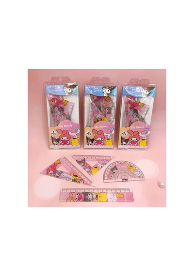 Mymelody Cetvel Seti 4 Lü Pembe