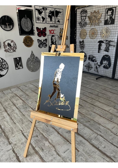 Atatürk Imzalı Gold Pleksi Mdf Tablo