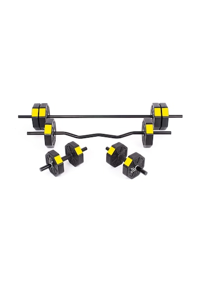 Tan Spor 40 KG Düz Barlı 150 CM +  Z Barlı 120 CM Dambıl Ağırlık Halter Full Set