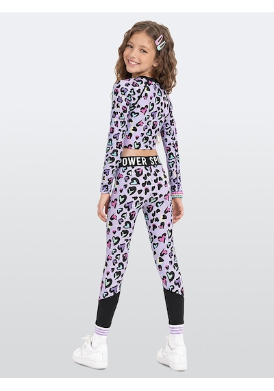 Kız Çocuk Spor Takımı Leopar Desen – Crop Üst ve Sporcu Tayt (6-11 Yaş)