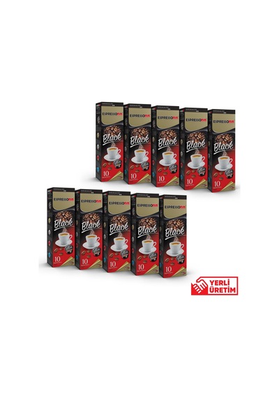 Espressomm® Tchibo Cafissimo Makineleri İle Uyumlu Black Kapsül Kahve 10 x 10'lu