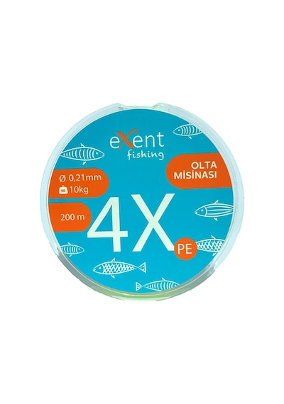 Exent 4 Örgü 0,21 Mm 200 Metre Sarı Balıkçı Misinası