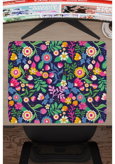 Çiçek Desenleri Kaymaz Dikişli Kauçuk Oyuncu Mousepad V2 - 48x40 Xl Gaming Mouse Pad Fare Altlığı