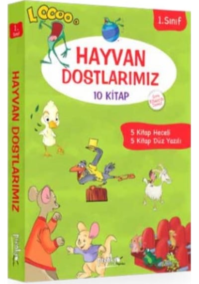 1. Sınıf Hayvan Dostlarımız 5 Kit Heceli 5 Kit Düz Set 10 Kitap