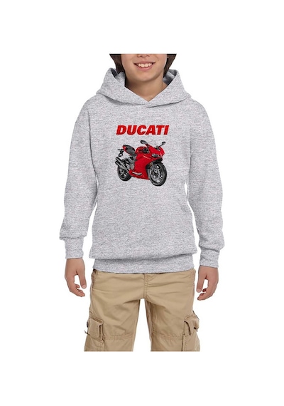 Zepplin Giyim Ducati 959 Gri Çocuk Kapşonlu Sweatshirt Gri