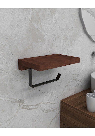 lyla concept Masif Raflı Metal Askılık Havluluk Çok Amaçlı Duvar Organizeri Siyah