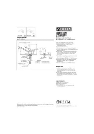 Delta Faucet 101lf-wf, 8 X 2 X 8 İnç, Krom Açık Beyaz