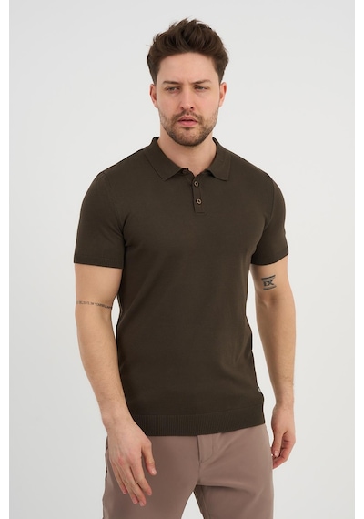 Alexander Gardi Alexandergardı Polo Yaka Düğmeli Triko T-shirt 50024 Haki