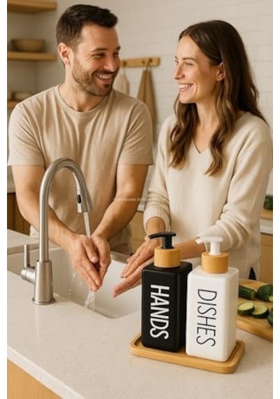 Busstier Bulaşık Deterjanlık Ve Sabunluk Seti Bambu Tepsili Şık İkili Set Siyah Beyaz Modern Tasarım Kompozit Malzemeli Mutfak Tezgah Üstü Organizer Dikdörtgen Enerji Sınıfı A++ 50 x 22 Busstier Bulaşık Deterjanlık Ve Sabunluk Seti Bambu Tepsili Şık İkili Set Siyah Beyaz Modern Tasarım Kompozit Malzemeli Mutfak Tezgah Üstü Organizer Dikdörtgen Enerji Sınıfı A++ 50 x 22