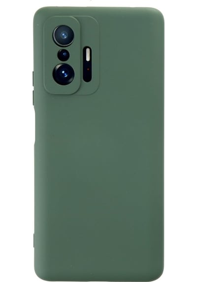 Xiaomi Mi 11t Pro Kılıf İçi Kadife Kaplı Nano Silikon Kapak - Koyu Yeşil Koyu Yeşil