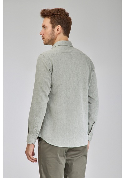 Bisse Sp Yaka Regular Fit Uk Gömlek Çift Cep Yeşil Gmktn3sp224007 D47 Yeşil