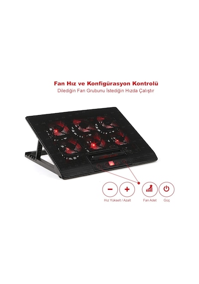 TX TXACNBRED Red Alert 6 Fanlı 11" - 17" Notebook Soğutucu