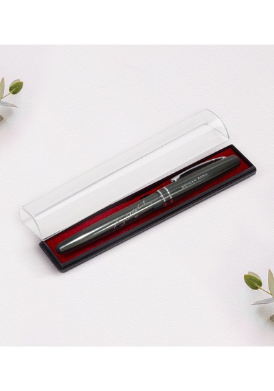 Kişiye Özel Atatürk İmzalı Füme Metal Roller Kalem