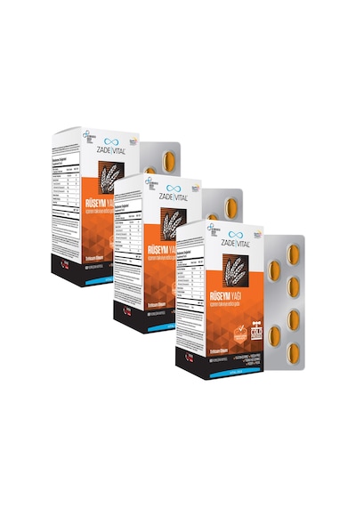 Zade Vital Ruşeym Yağı 500Mg 60 Kapsül 3 Adet