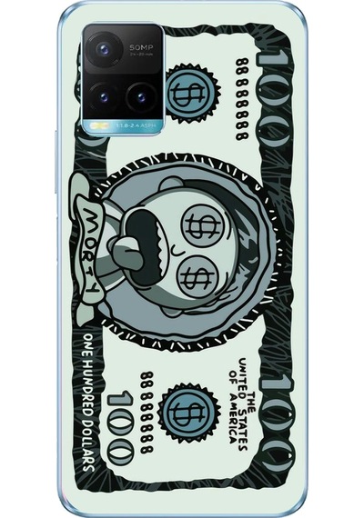 Vivo Y21s/y33s/y32 Uyumlu Morty Dolar Baskılı Silikon Kılıf Renkli
