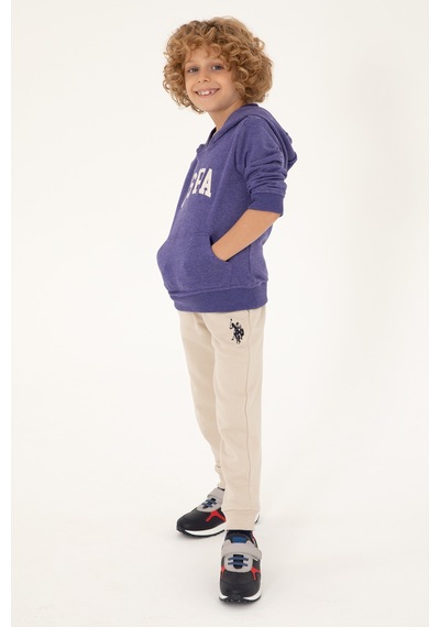 U.S. Polo Assn. Erkek Çocuk Mor Basic Kapüşonlu Sweatshirt 50293614-VR038 U.S. Polo Assn. Erkek Çocuk Mor Basic Kapüşonlu Sweatshirt 50293614-VR038