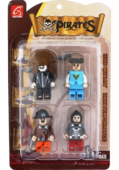 Ausini Pirates 4'Lü Korsan Figür Seti -B Mavi Asker