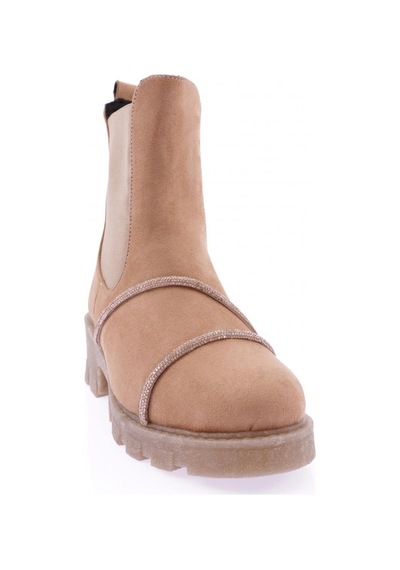 Dgn Md1563 Kadin Silver Taşli Strech Detayli Bot MD118-1563-12322 Nude Süet