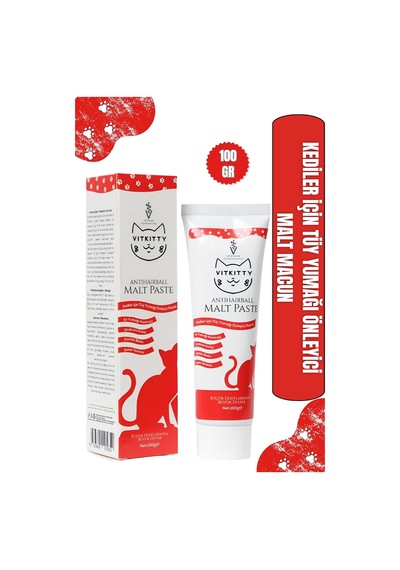 Kedi Tüy Yumağı Önleyici Malt Macunu, Sindirim Tamamlayıcı, 100g, Iso Sertifikalı, Şekersiz Formül, Prebiyotik