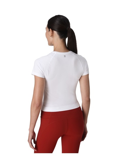 Sweaty Betty Sweaty Betty Athlete Crop Seamless Workout Kadın Beyaz Tişört 100 Beyaz