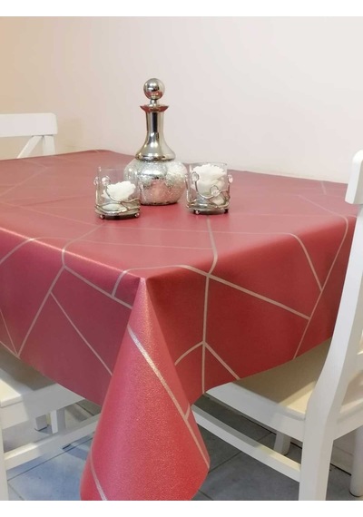 Elyaflı Pvc Muşamba - Desenli Silinebilir Masa Örtüsü 01fnt12132 Bordo