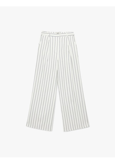 Koton Pileli Çizgili Viskon Karışımlı Geniş Paça Pantolon Lacivert Çizgili 6wak40082pw 7s2 Koton Pileli Çizgili Viskon Karışımlı Geniş Paça Pantolon Lacivert Çizgili 6wak40082pw 7s2