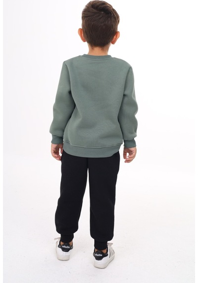 Toontoy Kids Toontoy Erkek Çocuk 2'li Takım Baskılı Bisiklet Yaka Asimetrik Sweatshirt & Beli Paçası Lastikli Cepli Jogger Eşofman Altı Yeşil Toontoy Kids Toontoy Erkek Çocuk 2'li Takım Baskılı Bisiklet Yaka Asimetrik Sweatshirt & Beli Paçası Lastikli Cepli Jogger Eşofman Altı Yeşil