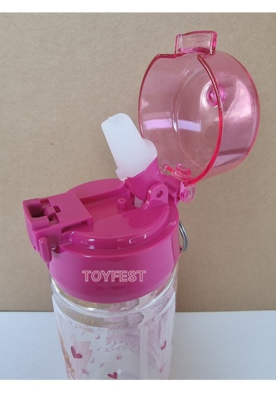 Pipetli Suluk Matara - Kilit Kapaklı Prenses Temalı - 500 Ml