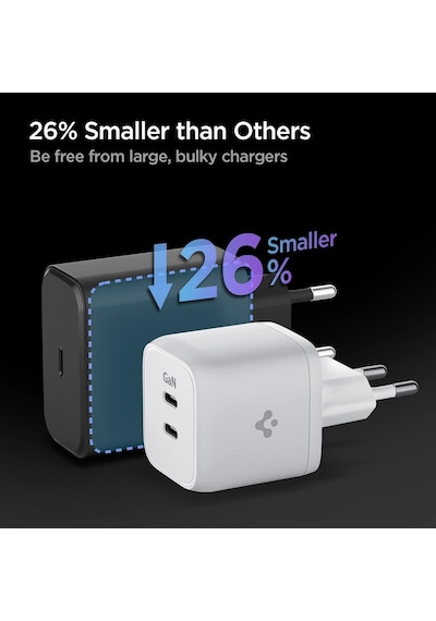 Spigen ACH03717 45w Usb-c 2 Port Mini Adaptör Hızlı Şarj Aleti