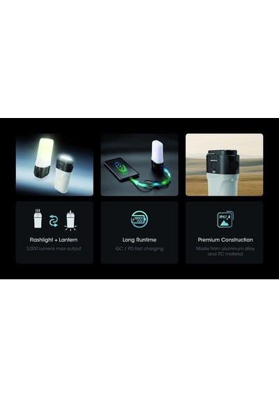 Nıtecore Lr70 3000 Lmn. Sarjlı El Fenerı&powerbank-1469 Siyah
