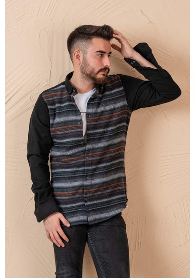 Advante Slimfit Parça Desenli Erkek Oduncu Gömlek (509437476)