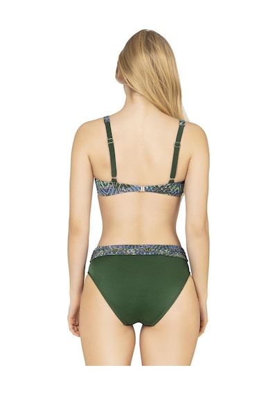 Endeep Kadın Yüksek Bel Toparlayıcı Yeşil Parıltılı Bikini Takımı Yeşil
