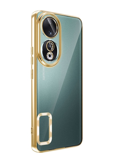 Honor 90 Kılıf Kamera Korumalı Logo Gösteren Zore Omega Kapak Siyah