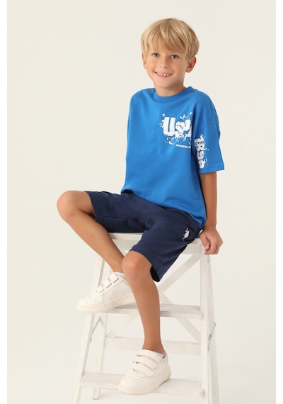 U.S. Polo Assn. Lisanslı Authentic Cobalt Erkek Çocuk Bermuda Takım 5274-43256 Cobalt