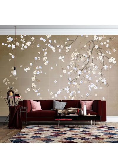 Sallanan Bahar Dalları Çiçekler Poster Duvar Kağıdı Renkli